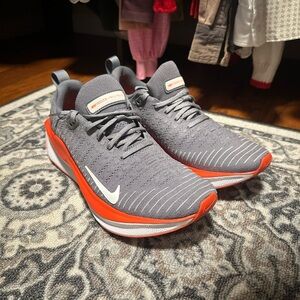 Nike Airmax React X Infinity Run 4 Gray and Orange Athletic Sneakers